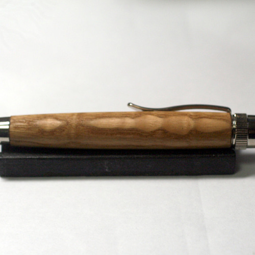 木製ボールペン 肥松　チタン製 沢栗 栗材最高峰 尾州産 プラチナメッキ 芯繰り出し両方向 ジェット
