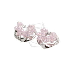 ERG-2050-R【2個入り】ビーズラウンドイヤーカフ/Beads Round Earcuffs Earrings 2枚目の画像