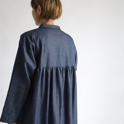 ⁂ラスト１　最終ＳＡＬＥ　後ろ姿も抜かりない 燕尾裾 ロング シャツ ワンピース　甘織デニム R60 6枚目の画像