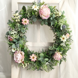 ナチュラルフラワーリース24cm《アーティフィシャルフラワー》 リース