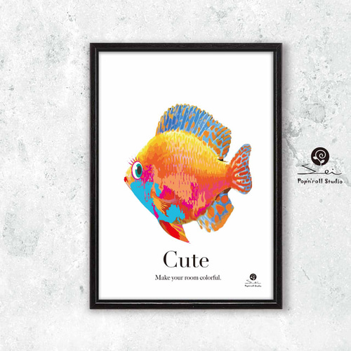 絵画　魚 八鍬四郎「金魚」油絵・F4号 絵画買取・販売の小竹美術