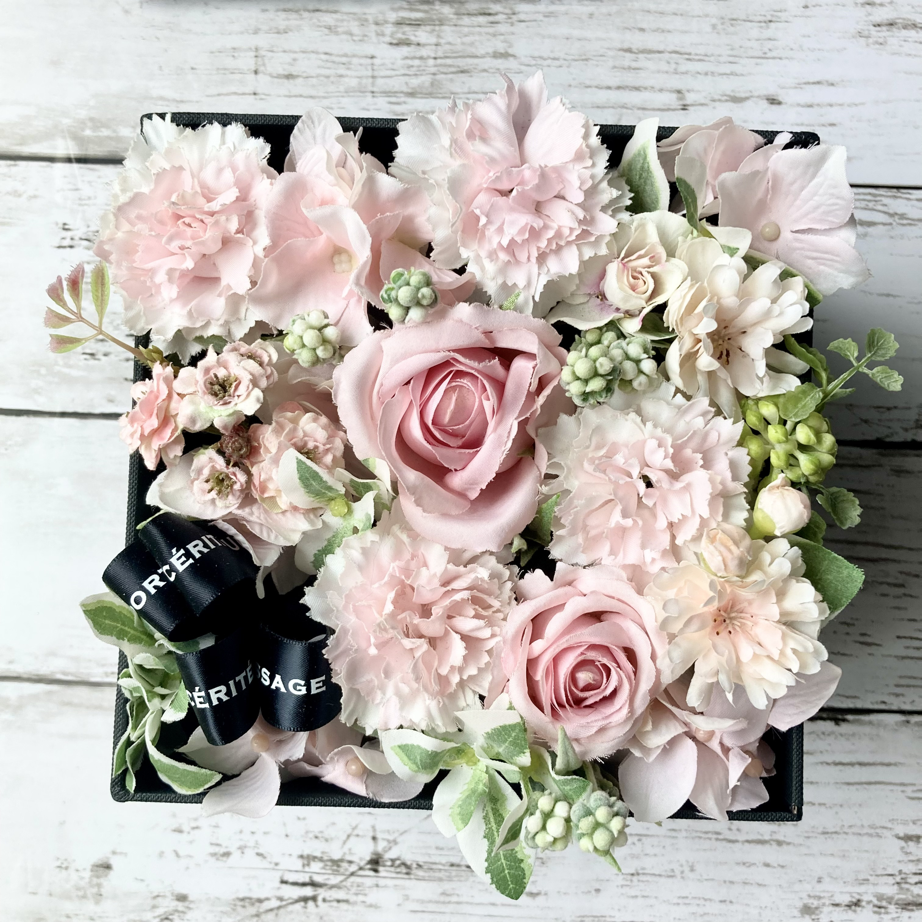 【ふんわり優しい】愛されピンク♪ お洒落なボックスフラワーL