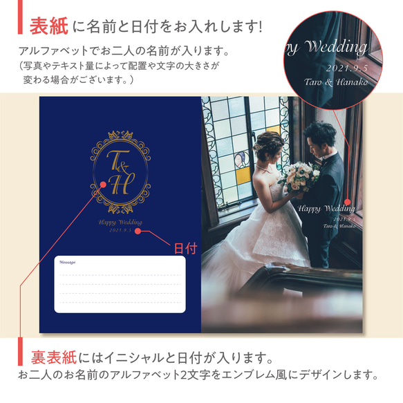 想い出 miniアルバム【ウェディング】洋風 / 簡易アルバム / 卓上 / ギフト / フォトスタンド 5枚目の画像