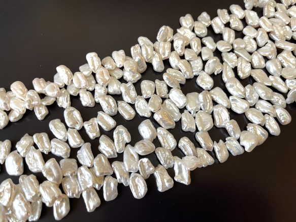 PA145 約8〜10mm 真珠 クレオ 淡水ケシパール 1連売り 天然石 パール