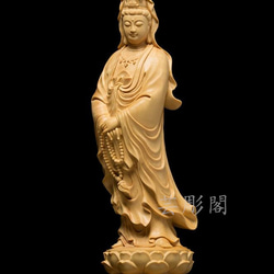 極上品  持珠観音   極上品  仏教美術品  木彫仏像   置物 2枚目の画像
