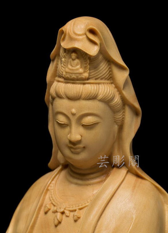 極上品  持珠観音   極上品  仏教美術品  木彫仏像   置物 3枚目の画像