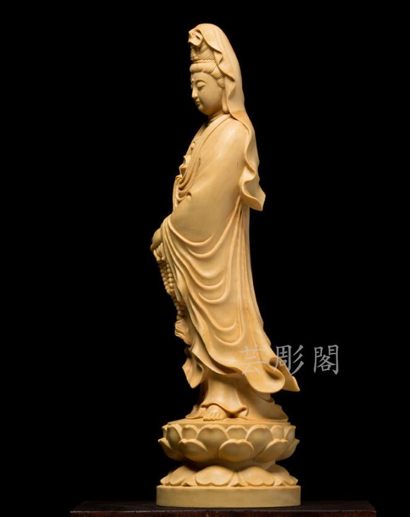 極上品  持珠観音   極上品  仏教美術品  木彫仏像   置物 4枚目の画像