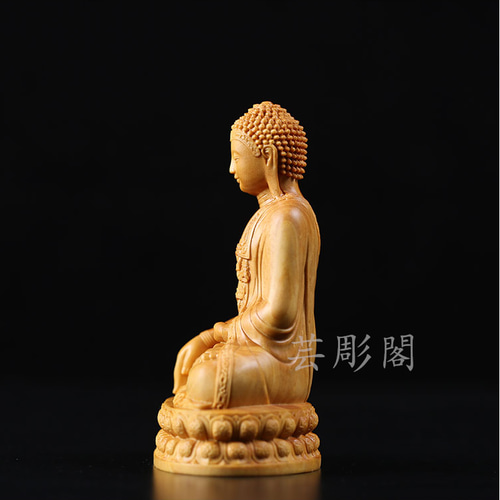 特上彫 釈迦如来 釈迦牟尼 仏教美術 木彫仏像 極上品 供養品 彫刻工芸品-