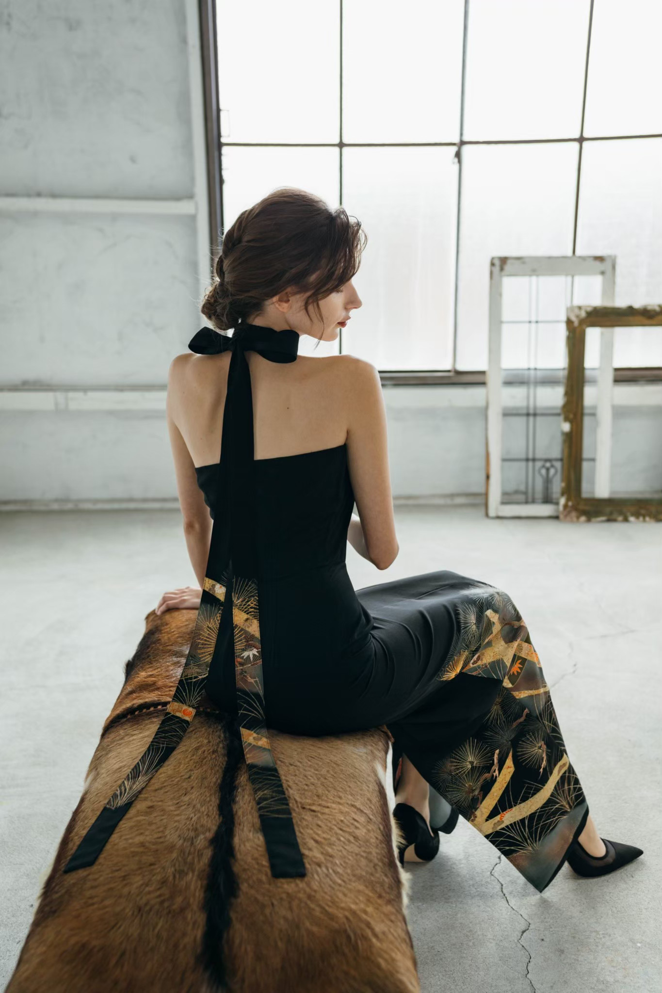 ホルターネック-きものアップサイクル- すべてオートクチュール/大切なきものをドレスやワンピースにリメイクします