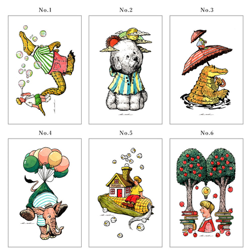 イラストカードランダム10枚セット（キャンバス加工 / 全100種類