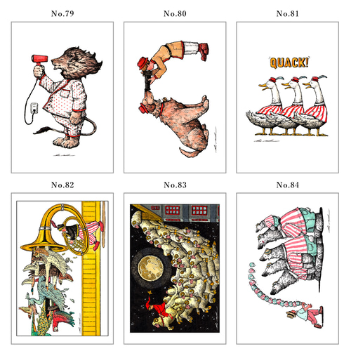 イラストカードランダム10枚セット（キャンバス加工 / 全100種類