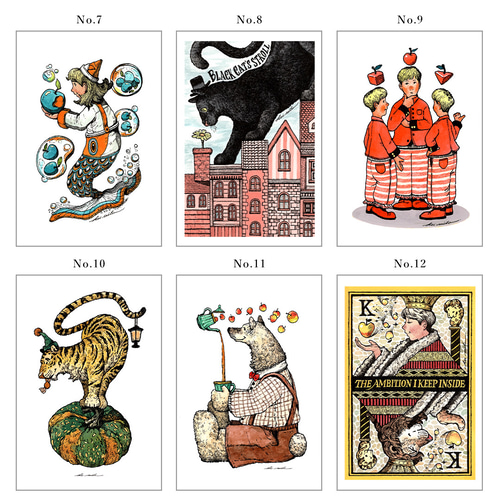 イラストカードランダム10枚セット（キャンバス加工 / 全100種類