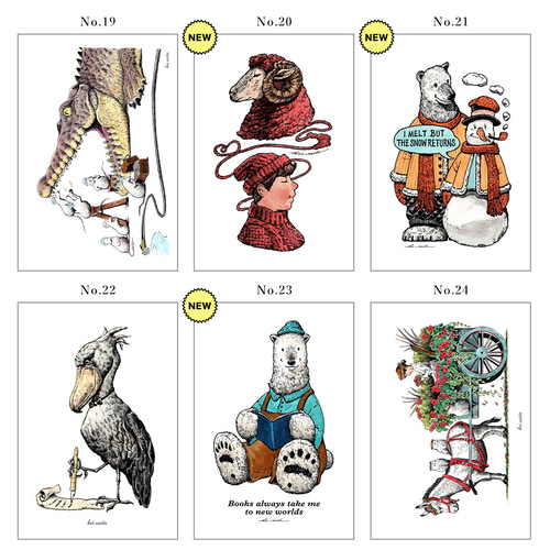 お好みのイラストカード10枚セット（キャンバス加工 / 全100種類