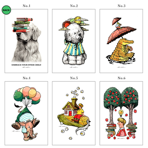 お好みのイラストカード10枚セット（キャンバス加工 / 全100種類