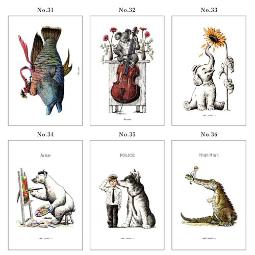 お好みのイラストカード10枚セット（キャンバス加工 / 全100種類