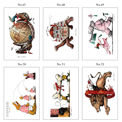 お好みのイラストカード10枚セット（キャンバス加工 / 全100種類