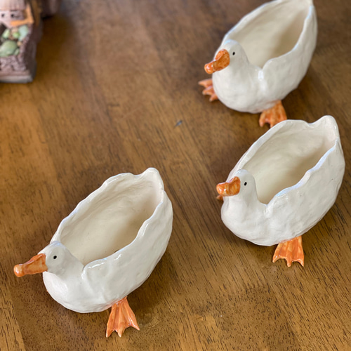 可愛いアヒルさんの植木鉢 その他インテリア雑貨 やよい窯 通販