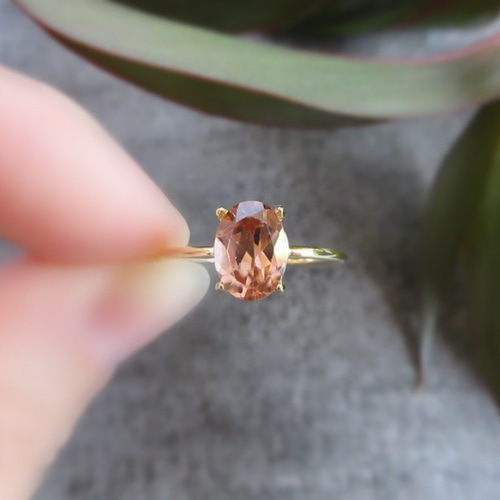 12月の誕生石】8×6mm美粒「天然ジルコン」ファセットリング【希少