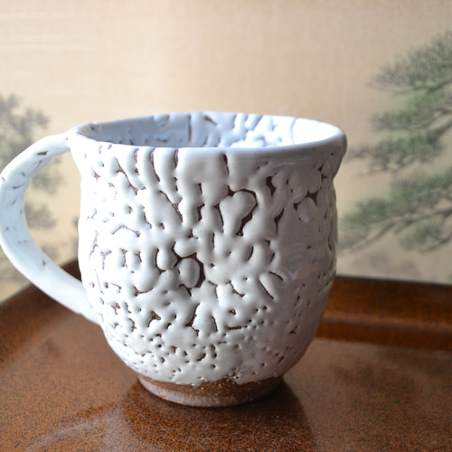 再入荷！】マグカップ(雪肌かいらぎ)えくぼ 大きめ ＊コーヒーカップ