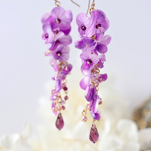 藤の花のピアス／イヤリング ピアス（フック・チェーン） ジュネ 通販