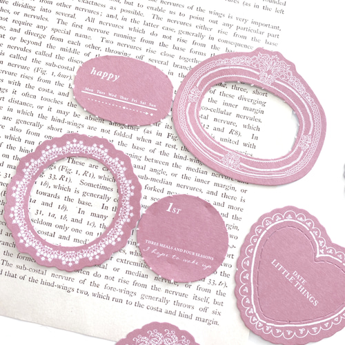 コラージュ素材 30枚入 ＊frame paper card pink＊ [C036] メモ
