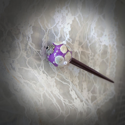 ラベンダー色＋紫陽花の玉かんざし 3枚目の画像