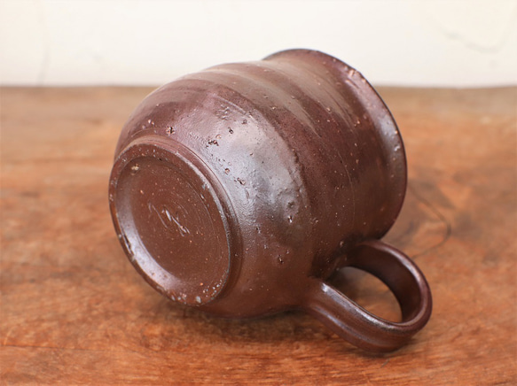 備前焼 コーヒーカップ(中)　ロクロ目　c6-056 4枚目の画像