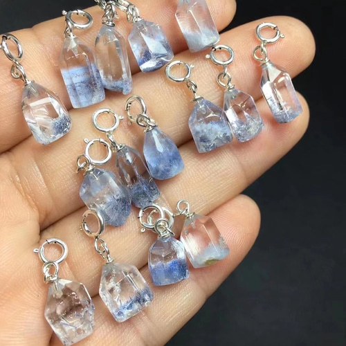 デュモルチェライトインクォーツペンダントSV925シルバー ネックレス