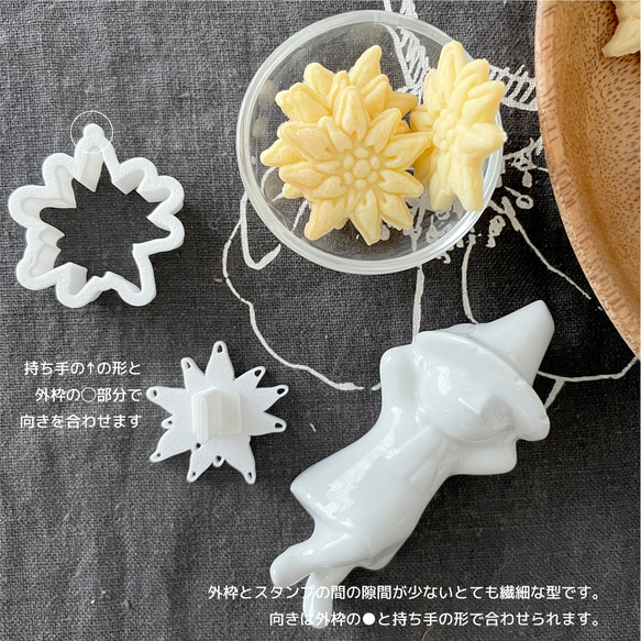 エーデルワイスのお花【小】クッキー型 3枚目の画像
