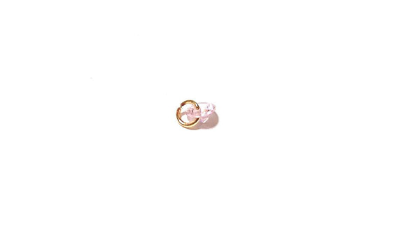 キュービックジルコニアチャーム（穴あり）4ｍｍ・パールピンク（多面カット）１4個 2枚目の画像