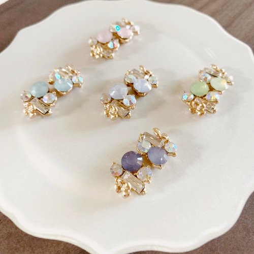 Cocoシャイン ビジューピアス イヤリング ラインストーン 小さめピアス