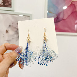 かすみ草花束ピアス オーダーメイド S925 アレルギー対応 イヤリング 2枚目の画像
