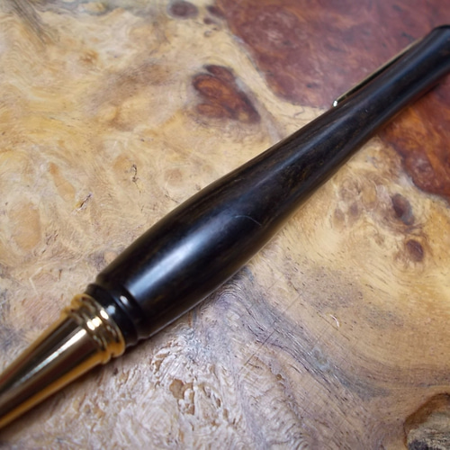 青黒檀のシャープペン (0.5mm) 手作り一品物 プレゼントに！ ペン