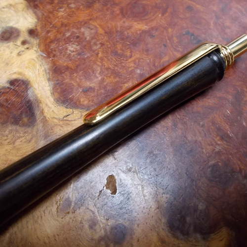 青黒檀のシャープペン (0.5mm) 手作り一品物 プレゼントに！ ペン