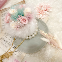 プリザーブドフラワー×パールリボン ミニサイズ インテリア プレゼント 記念日 お花 4枚目の画像