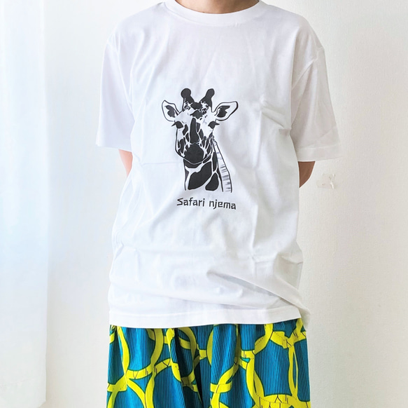 【SALE✦半額】コットンプリントTシャツ／Safari njema／ユニセックスS 3枚目の画像