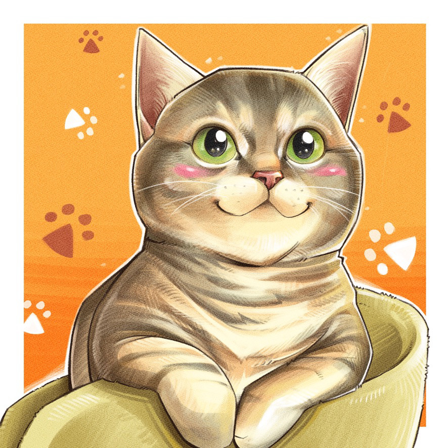 似顔絵【ペット】オーダーメイド 猫 イラスト 似顔絵ショップ