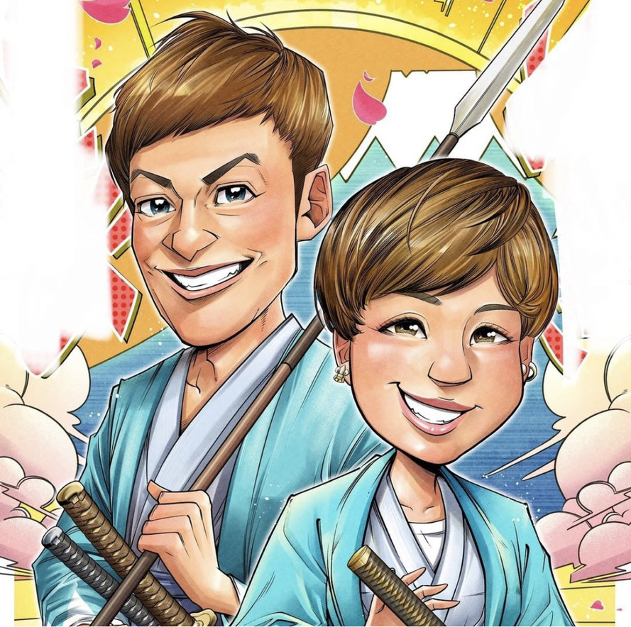 似顔絵【コスプレ】オーダーメイド　新選組　ペア　記念