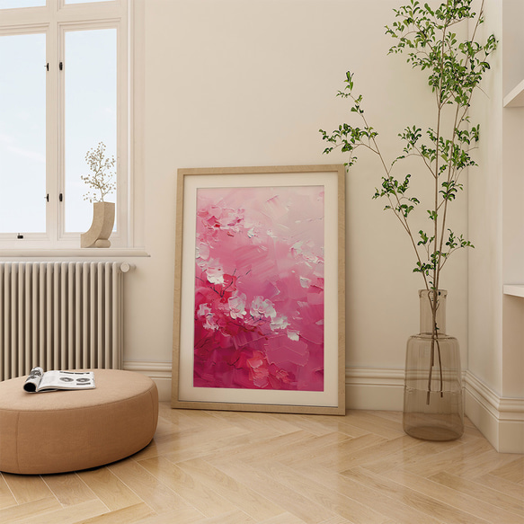 桜のペイントポスター / i1727 / サクラモチーフ　抽象画　インテリアポスター 2枚目の画像