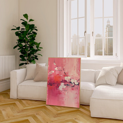 桜のペイントポスター / i1723 / サクラモチーフ　抽象画　インテリアポスター 2枚目の画像