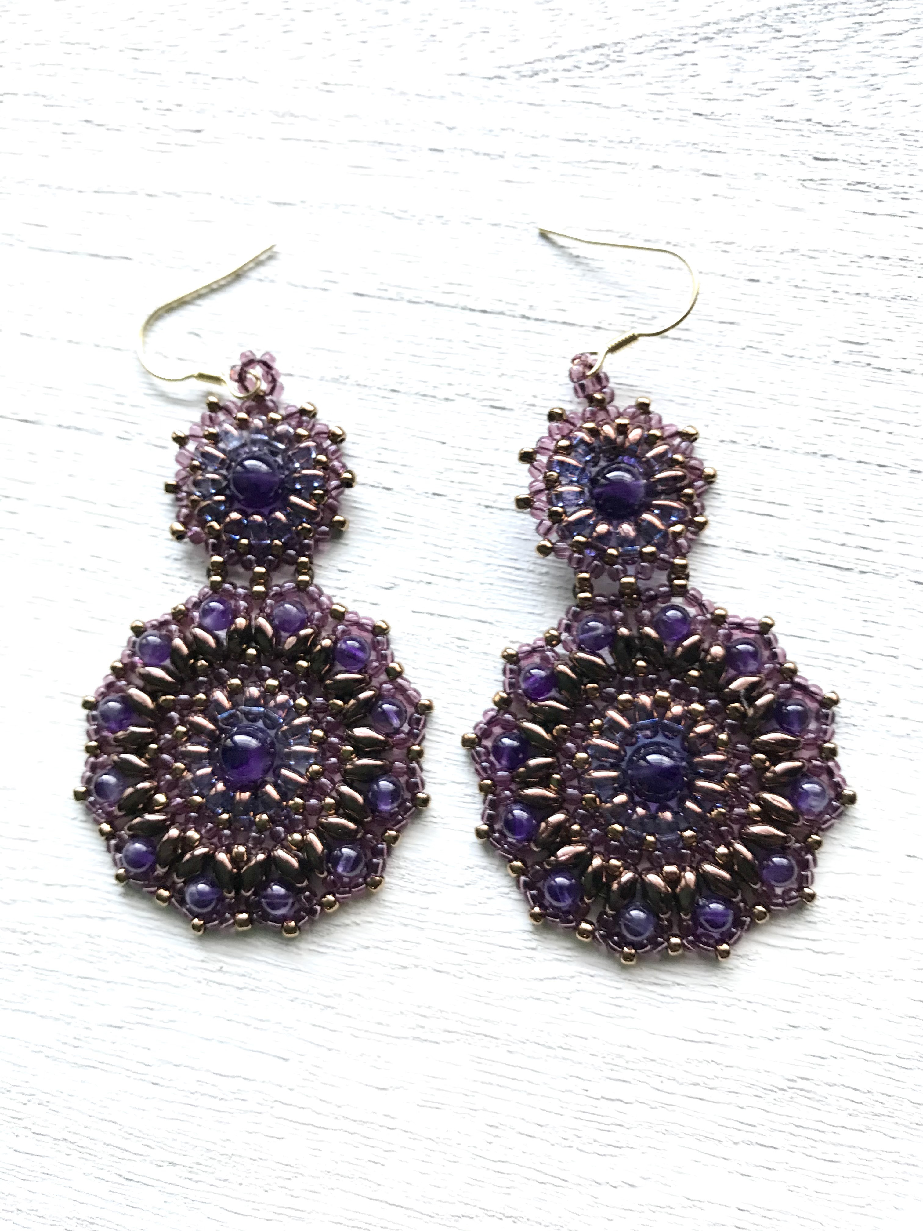 Persian Mandala Amethyst＊ペルシャン曼陀羅アメジストピアス＊
