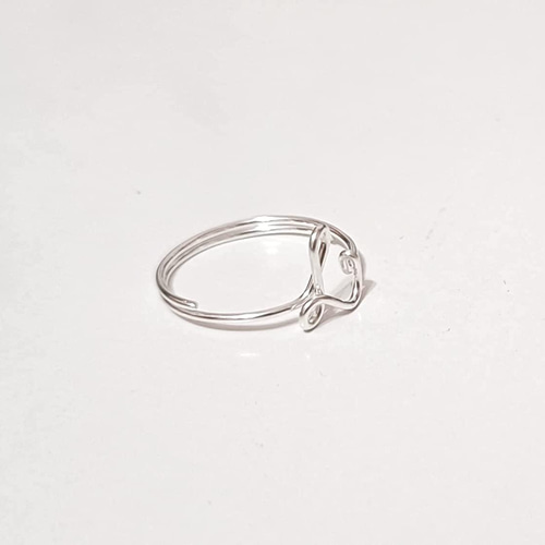 14kgf/Silver925☆イニシャルリング シンプルプチ重ね付けにも
