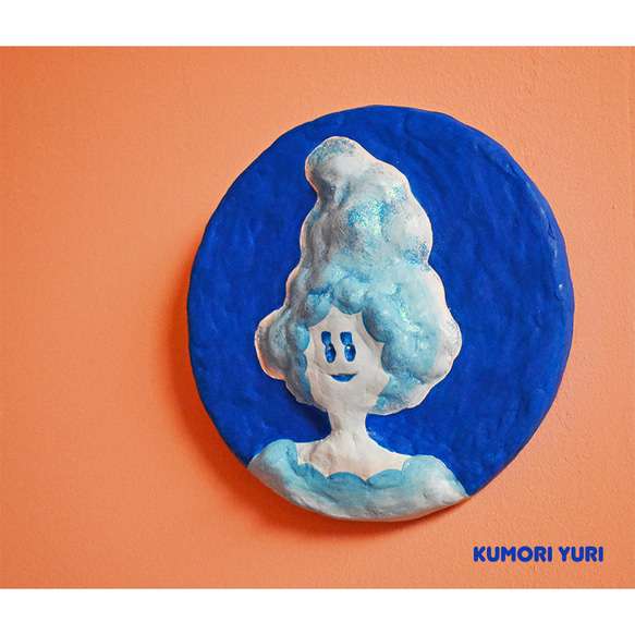 ブルーアイス　立体バージョン　粘土　壁掛け　イラスト　オブジェ 5枚目の画像