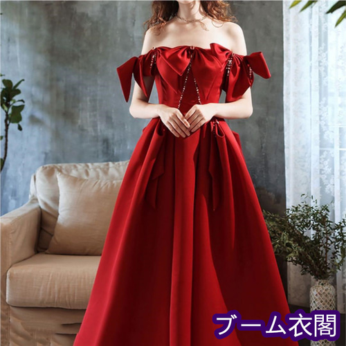 ウェディングドレスエレガント ロングドレス カラードレス