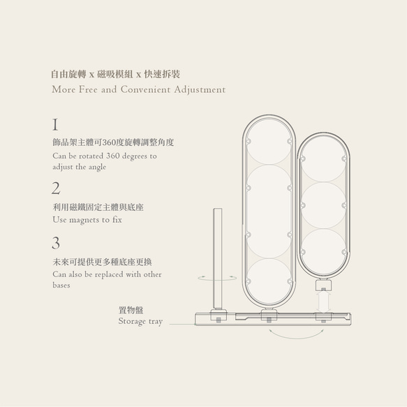 老屋印象 - 飾品收納展示架 / 實木製 磁吸 復古窗花 花磚 第5張的照片