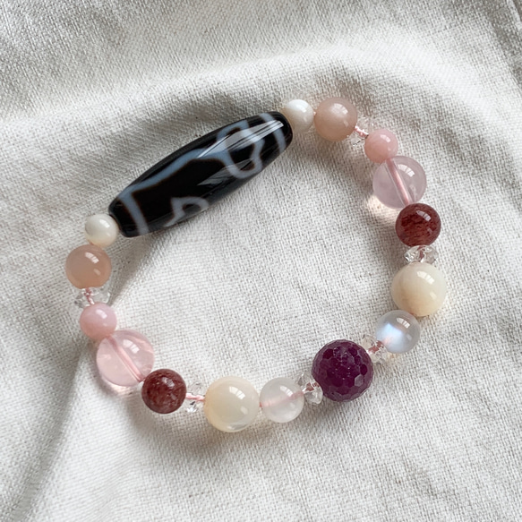 再値下げ！30%OFF 】水蓮花天珠入り組み合わせブレス ブレスレット