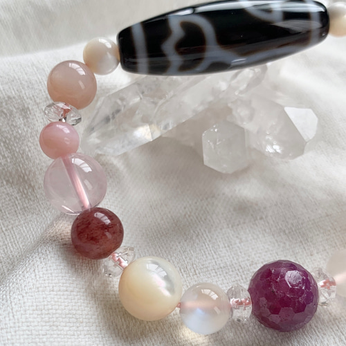 再値下げ！30%OFF 】水蓮花天珠入り組み合わせブレス