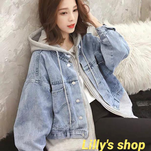 Lillys 秋冬コーデ❤️デニムジャケット レディース パーカー アウター