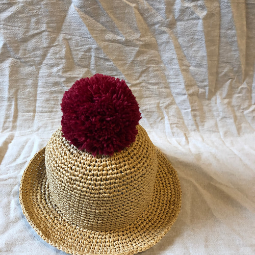 ポンポン付麦わら帽子 帽子(ベビー・キッズ) Baum 通販｜Creema  