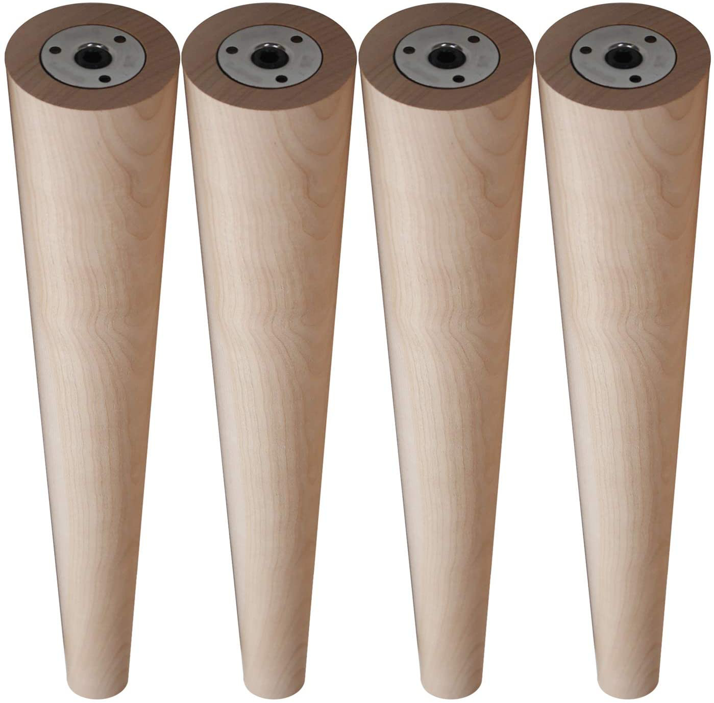 銘木がっしり堅牢 家具脚 4本セット【直径上80φ下60φ 長さ700mm テーパー脚 】取付埋込金具付